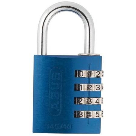 Abus ABUS 145 by 40 C Aluminum Blue 4-Dial Resettable Combination Padlock 14543